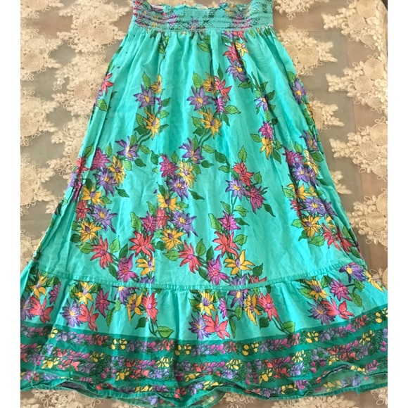 teal floral maxi dress